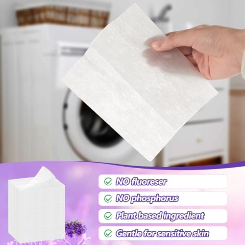 Heigble 600 Count Dryer Sheets Bulk Fabric Softener Lavender Scent Dryer Sheets Naturally Softens and Removes Static Cling, Ideal for Large Households, Sensitive Skin - Image 4
