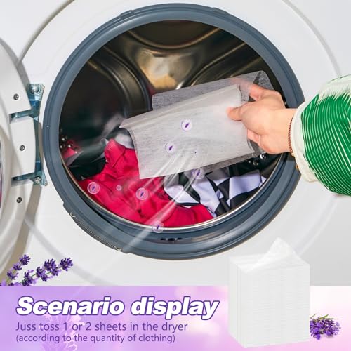 Heigble 600 Count Dryer Sheets Bulk Fabric Softener Lavender Scent Dryer Sheets Naturally Softens and Removes Static Cling, Ideal for Large Households, Sensitive Skin - Image 5