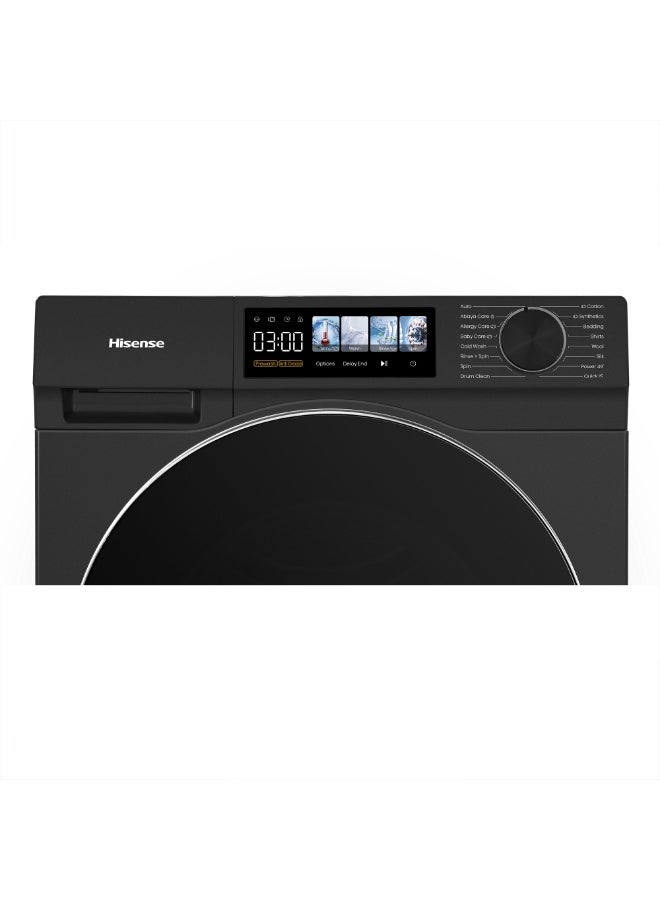 Hisense 10KG Front Load Washing Machine 1400RPM, Colour Display, Cold Wash, Anti Crease, Steam Refresh, Abaya Care, Allergy Colour,DD Inverter,Drum Clean,Bedding Care Program WF3M1042DB Titanium Grey - Image 4