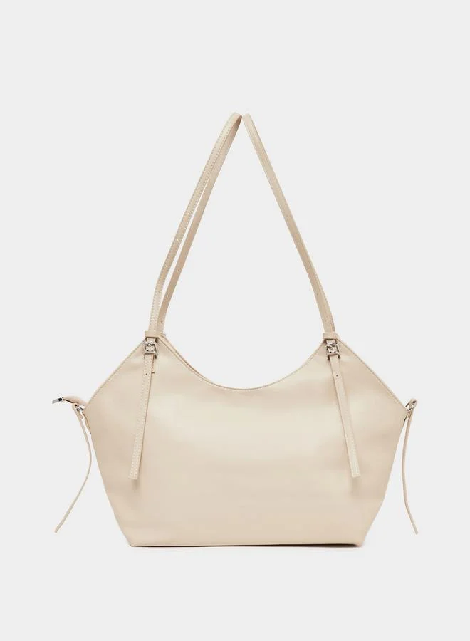 Styli Belted Shoulder Bag with Zip Closure