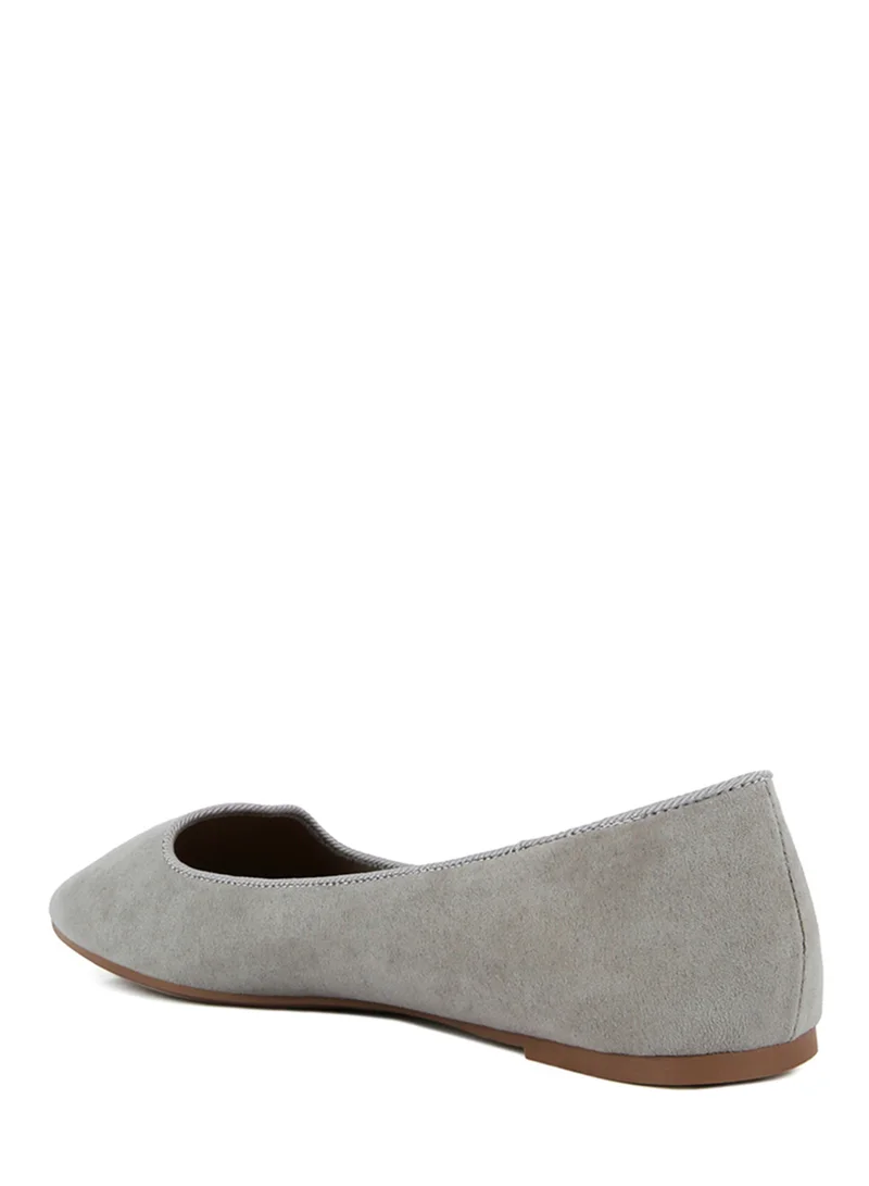 London Rag Grey Microfiber Casual Ballerinas