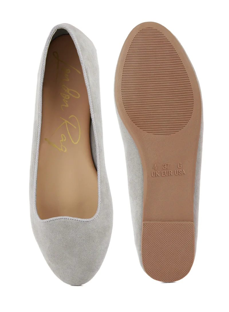 London Rag Grey Microfiber Casual Ballerinas