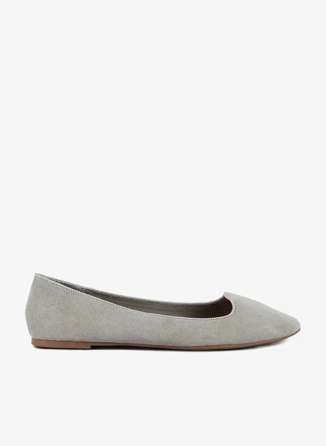 Grey Microfiber Casual Ballerinas