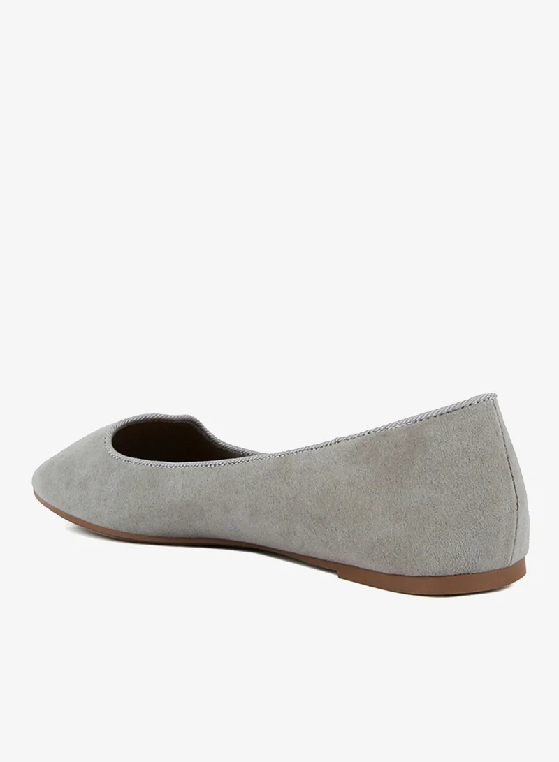 London Rag  Grey Microfiber Casual Ballerinas for Women | Best Price UAE