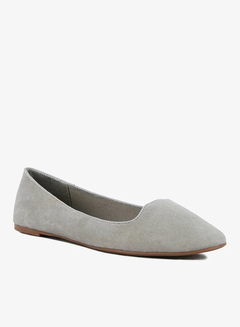 London Rag  Grey Microfiber Casual Ballerinas for Women | Best Price UAE
