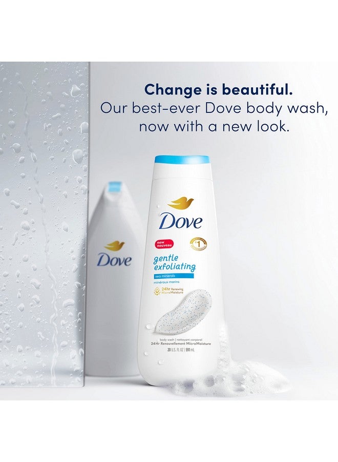 دوف غسول الجسم دوف المقشر اللطيف مع المعادن البحرية، 4 قطع، يكشف على الفور عن بشرة أكثر نعومة بشكل واضح، منظف يزيل البكتيريا بفعالية مع تغذية بشرتك، 20 أونصة - Image 2