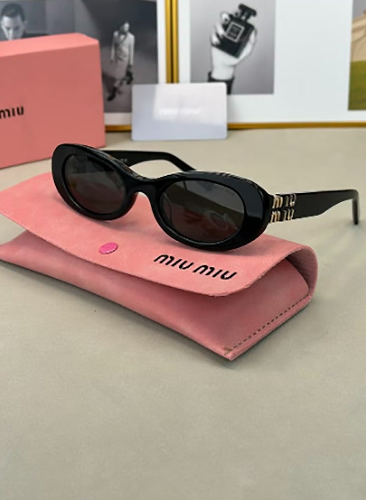 Miu Miu Miu Miu Classic Oval - Frame Sunglasses, Fashionable Retro Sunglasses  - Image 1