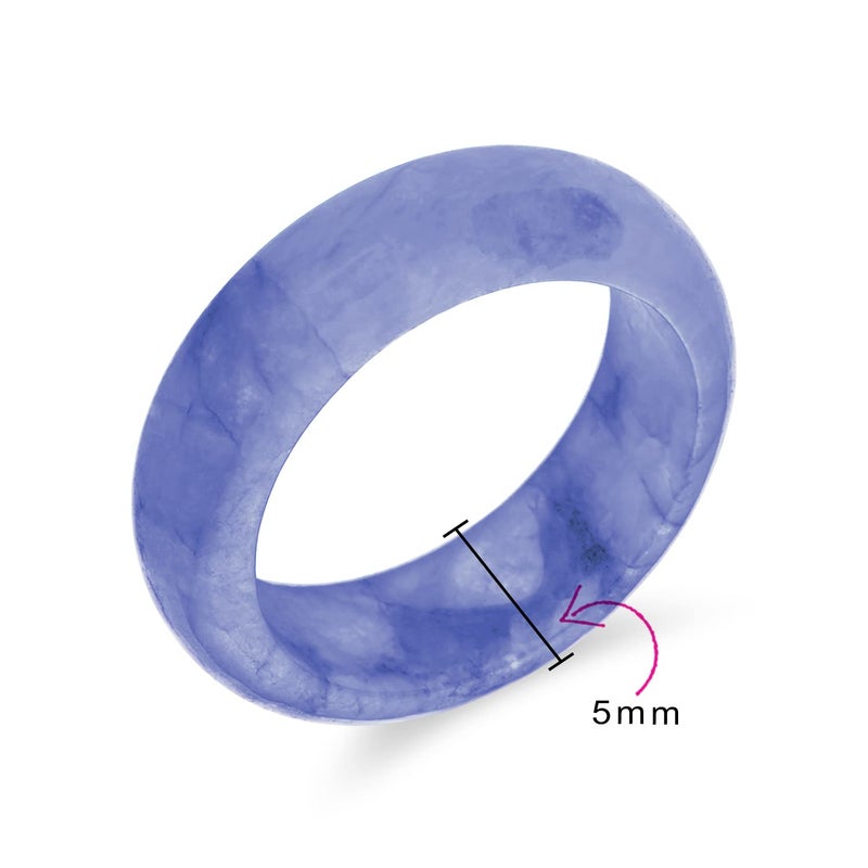 BLING JEWELRY Simple Solid Dome Gemstone Eternity Stackable Dyed Teal Blue Jade Band Ring For Women For Teen August Birthstone - Image 4