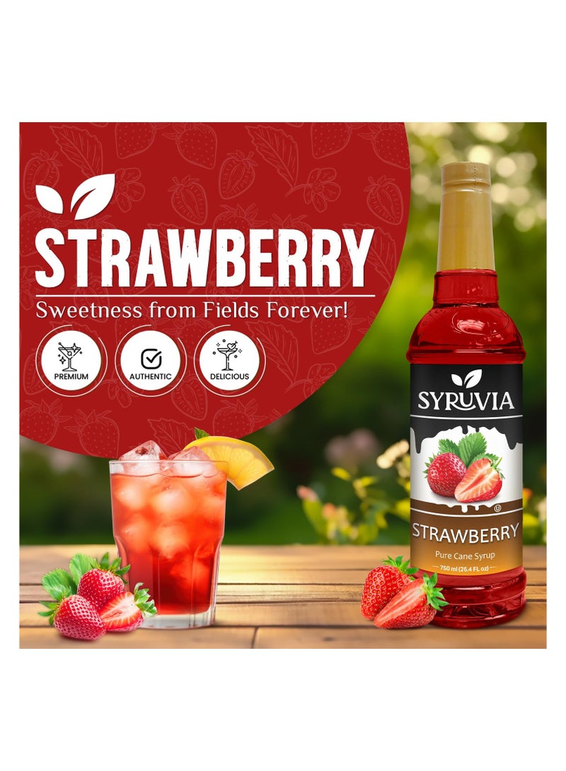 Syruvia Syruvia Strawberry Syrup – Strawberry Syrup Flavor, 750 ml  - Perfect for Cocktails, ice Tea, Desserts, Italian Sodas, Ice and More, Kosher and Gluten-Free With Syrup Pump  - Image 4