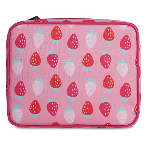 PackIt Freezable Classic Lunch Box, Sweet Strawberry, Built with ECOFREEZE Technology, Collapsible, Reusable, Zip Closure With Zip Front Pocket and Buckle Handle, Designed for Fresh Lunch On the Go - Image 4
