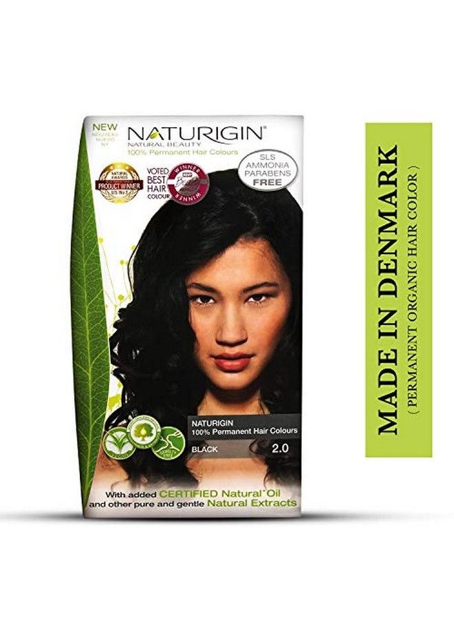 NATURIGIN - Organic Beauty Permanent Hair Colour 115Ml (Black 2.0) - Image 1