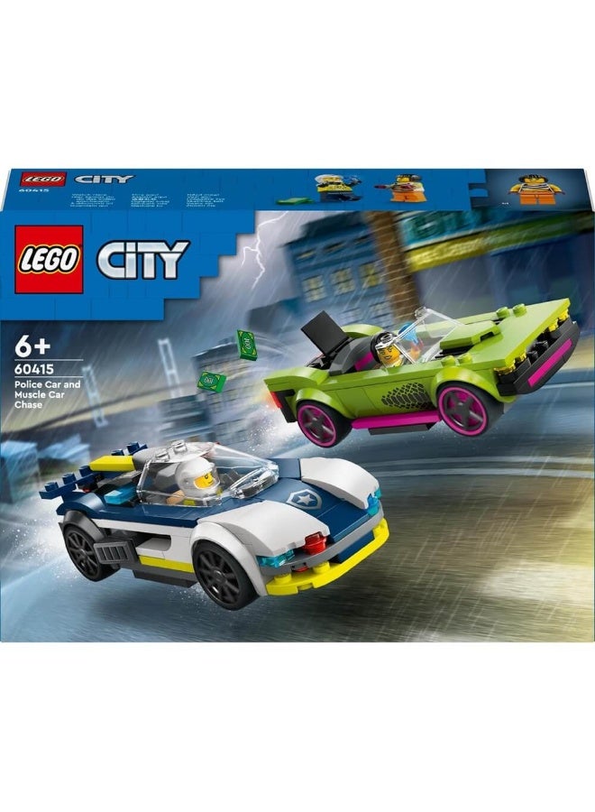 LEGO City Police Car & Muscle Car Chase 60415 Building Toy Set (213 Pieces) - Image 2