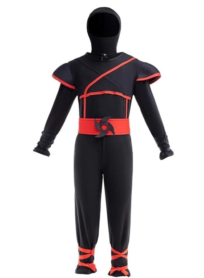 Halamodo Kids' Samurai Ninja Costume Set M – Adjustable Martial Arts Outfit with Headband & Training Gear For Halloween Cosplay, Stage Performances & Anime-Themed Events - Image 3