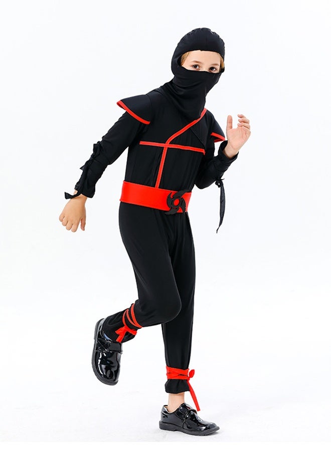 Halamodo Kids' Samurai Ninja Costume Set M – Adjustable Martial Arts Outfit with Headband & Training Gear For Halloween Cosplay, Stage Performances & Anime-Themed Events - Image 1