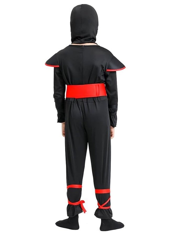 Halamodo Kids' Samurai Ninja Costume Set M – Adjustable Martial Arts Outfit with Headband & Training Gear For Halloween Cosplay, Stage Performances & Anime-Themed Events - Image 2