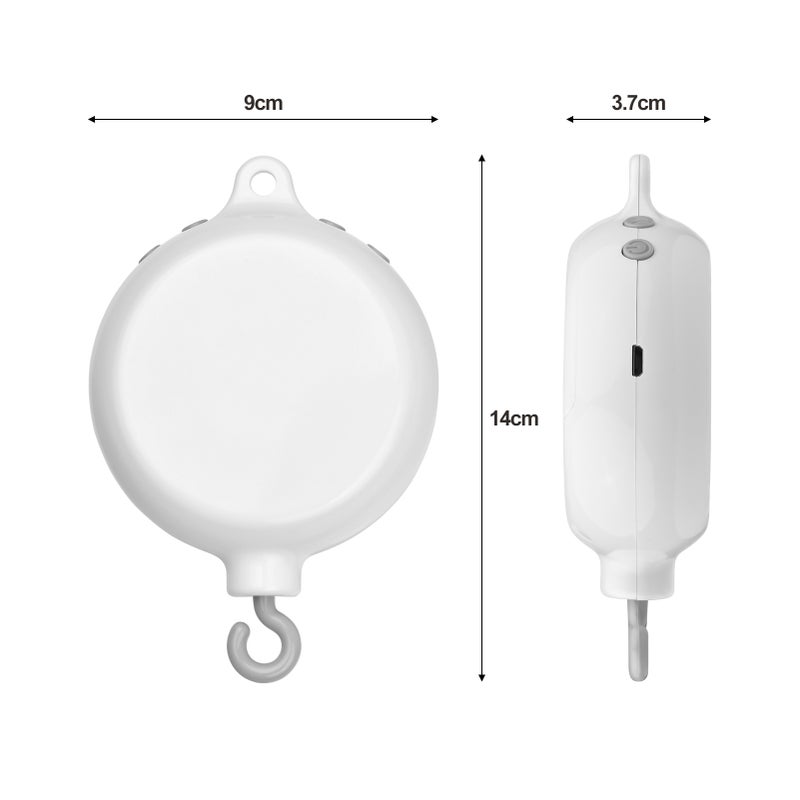 Baby Musical Crib Mobile Rotatable BT Music Box with Relaxing Music USB Data Transmission for Baby Boys Girls - Image 2