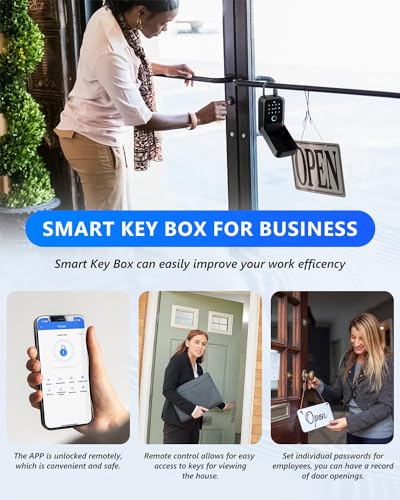 CATCHFACE [New]Smart Lock Box,CATCHFACE Wireless Smart Key Lockbox Electronic LockBox Key Lock Box App Control,Share eKey,Wall Mount & Door Handle,Home/Office/Warehouse/Realtor - Image 4
