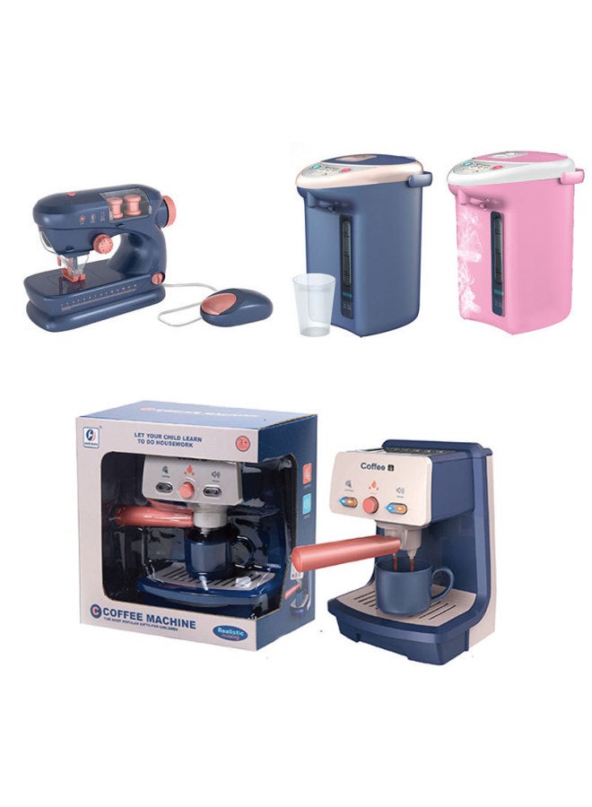 Children's Home Simulation Big Appliance Water Dispenser Big Coffee Machine Juicer Electric Music Lighting Toy-Color:Blue Simulation Water Dispenser (window Box With 2 Coffee Cups) - Image 5