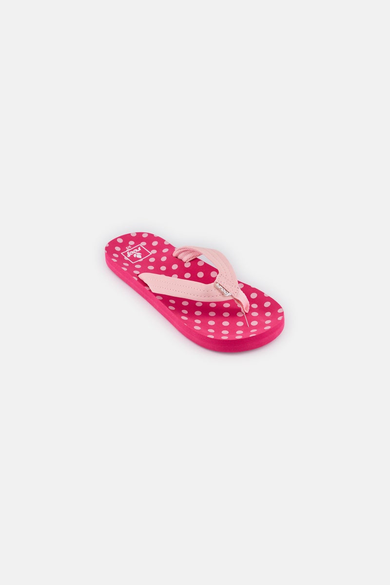 Reef Kids Girl Polka Dots Slip On Slippers, Pink - Image 1