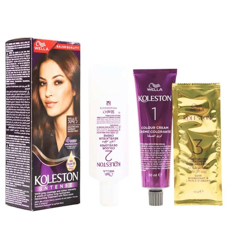 Koleston Intense Grey Coverage long-Lastingness Hair Color- 304/5 Addictive Dark Mahogany
