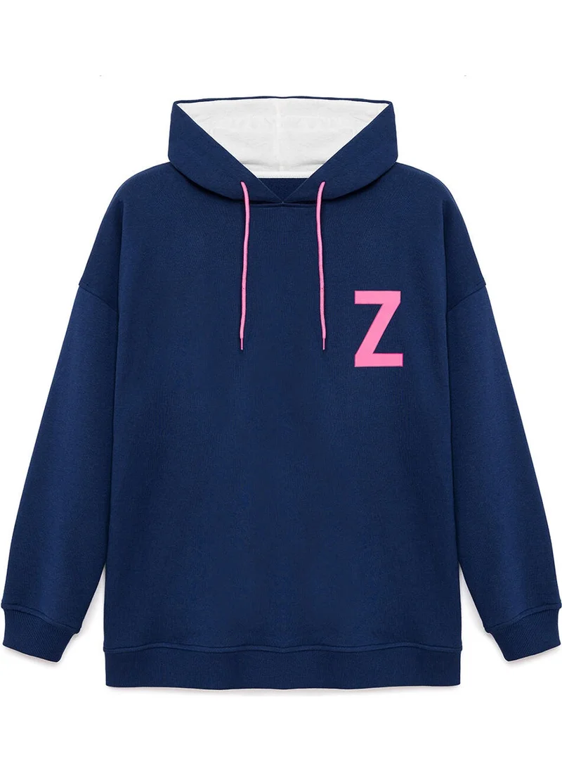 Touche Letter Printed Oversized Sweatshirt