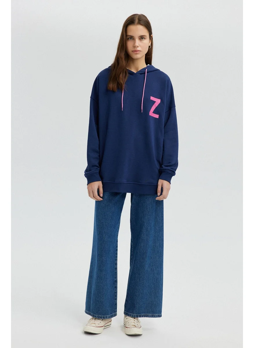 Touche Letter Printed Oversized Sweatshirt