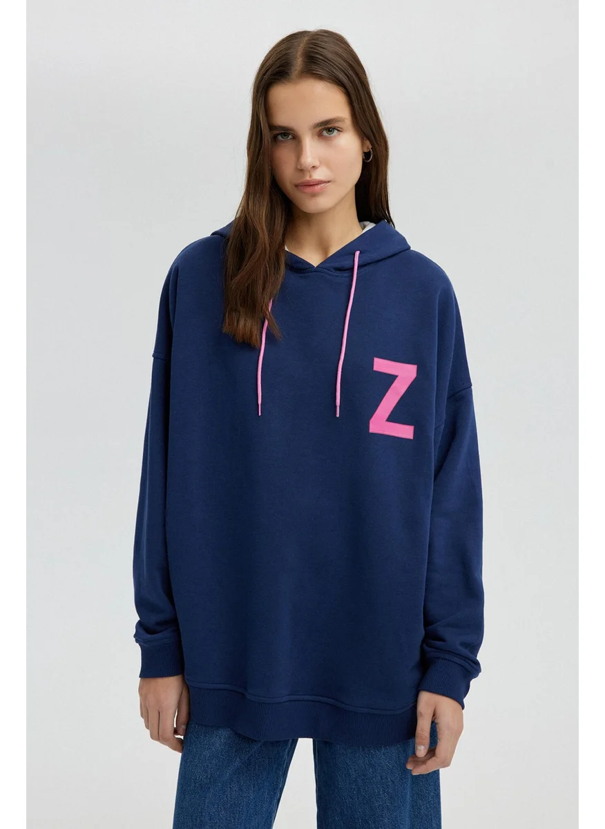 Touche Letter Printed Oversized Sweatshirt