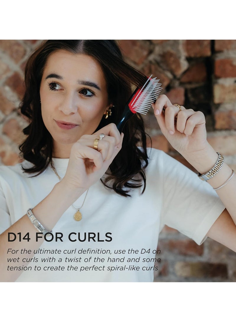DENMAN Denman Classic Styling Brush 5 Row D14 – Hair Brush for Separating, Shaping & Defining Curls - Blow-Drying, Styling & Detangling Brush – Black - Image 3