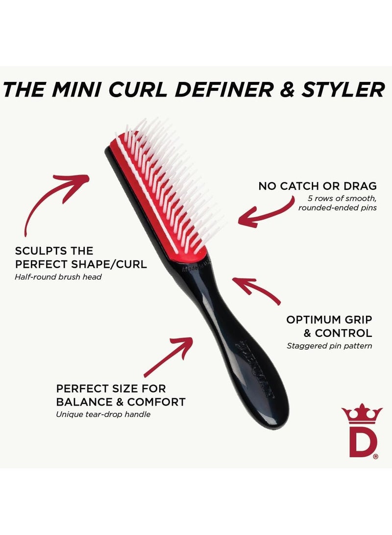 DENMAN Denman Classic Styling Brush 5 Row D14 – Hair Brush for Separating, Shaping & Defining Curls - Blow-Drying, Styling & Detangling Brush – Black - Image 5