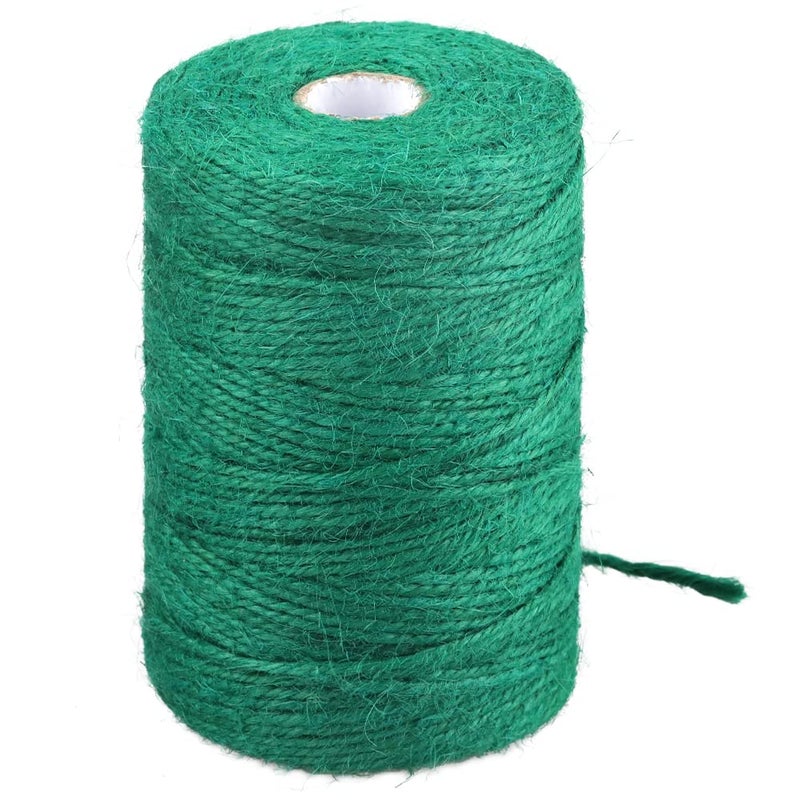 656 Feet Garden Twine  Green Jute String for Christmas Arts Crafts Gift Wrapping and Durable Packing