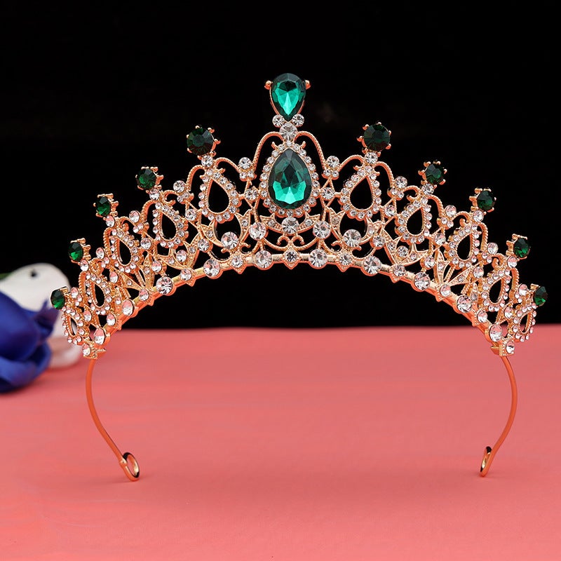 Mori Crown Headwear Birthday Super Fairy 18-year-old Adult Ceremony Princess Best Friend Gift Crown Photo Crown Premium KC Gold [Green]] 
