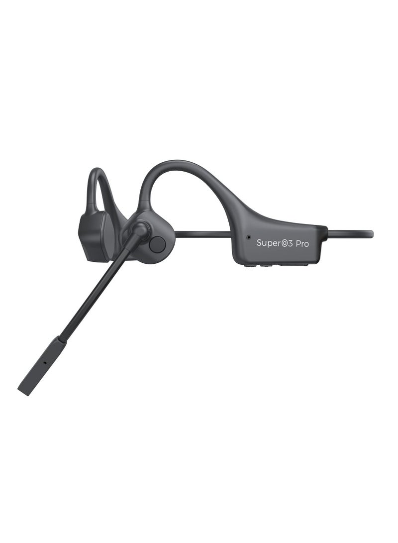 Excefore Wireless Bone Conduction Headphones, Open-Ear Bluetooth Earphones with Mic, Bluetooth Headset with Noise-Canceling Boom Microphone, for Drivers Online Meeting Office Home Business Sports(Black)  - Image 1