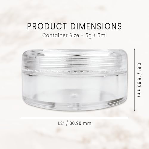 Pana 50 New Empty 5 Grams Acrylic Clear Round Jars - BPA Free Containers for Cosmetic, Lotion, Cream, Makeup, Bead, Eye shadow, Rhinestone, Samples, Pot, 5g/5ml (Clear Lid (50 Jars) - Image 2