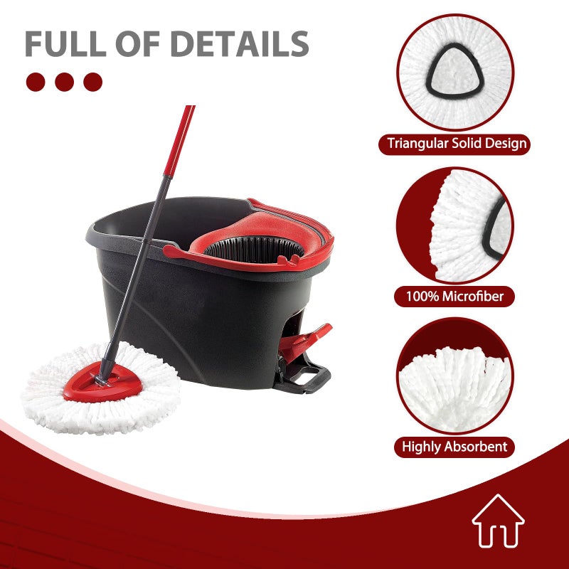 Nuorest Mop Head Replacement, 4 Pack Spin Mop Refill Replace Head Compatible for Oceda EasyWring 1-Tank System, Microfiber Machine Washable, Not Easy to Dislodge - Image 4