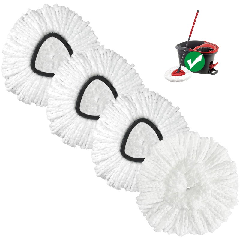 Nuorest Mop Head Replacement, 4 Pack Spin Mop Refill Replace Head Compatible for Oceda EasyWring 1-Tank System, Microfiber Machine Washable, Not Easy to Dislodge - Image 1