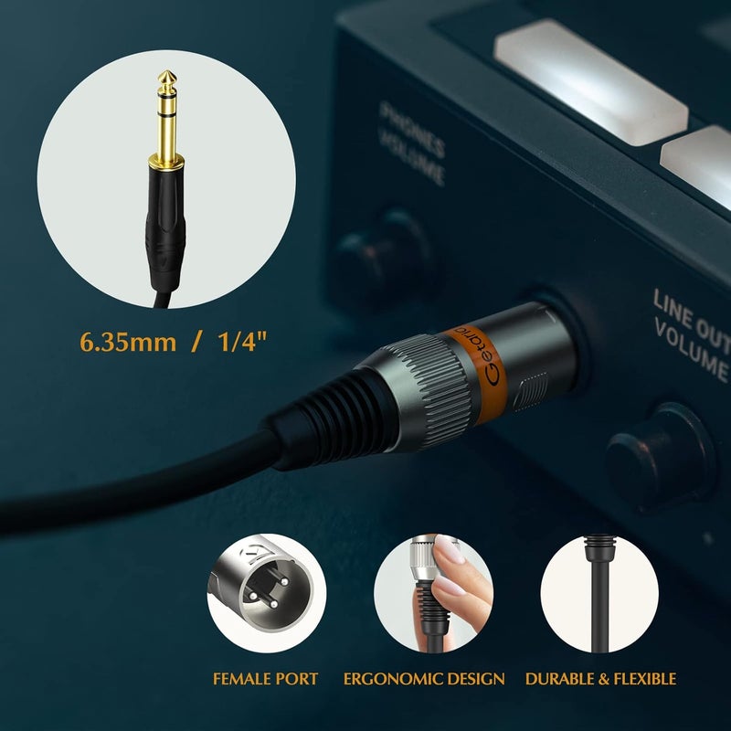 Getaria Diverse purchase options 3ft Male XLR to 1/4 TRS Jack Lead Balanced Signal Interconnect 6.35mm to XLR Microphone Cable, Quarter Inch to 3 Pins XLR Patch Cable, Compatible with Speakers, Audio Consoles Upgraded general material - Image 3