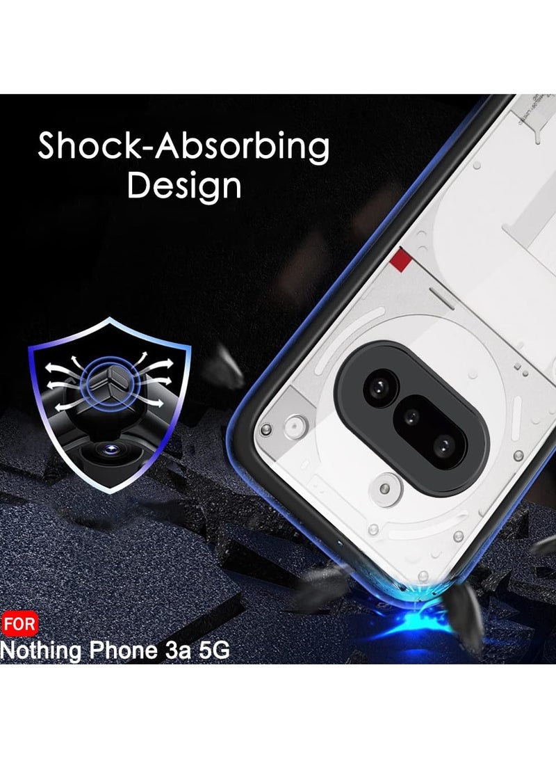 Case for Nothing Phone 3a Shockproof Crystal Clear Hard Back Cover Anti-Yellowing Case 360 Degree Protection TPU Bumper Transparent Back Cover Case for Nothing Phone 3a  - Image 5