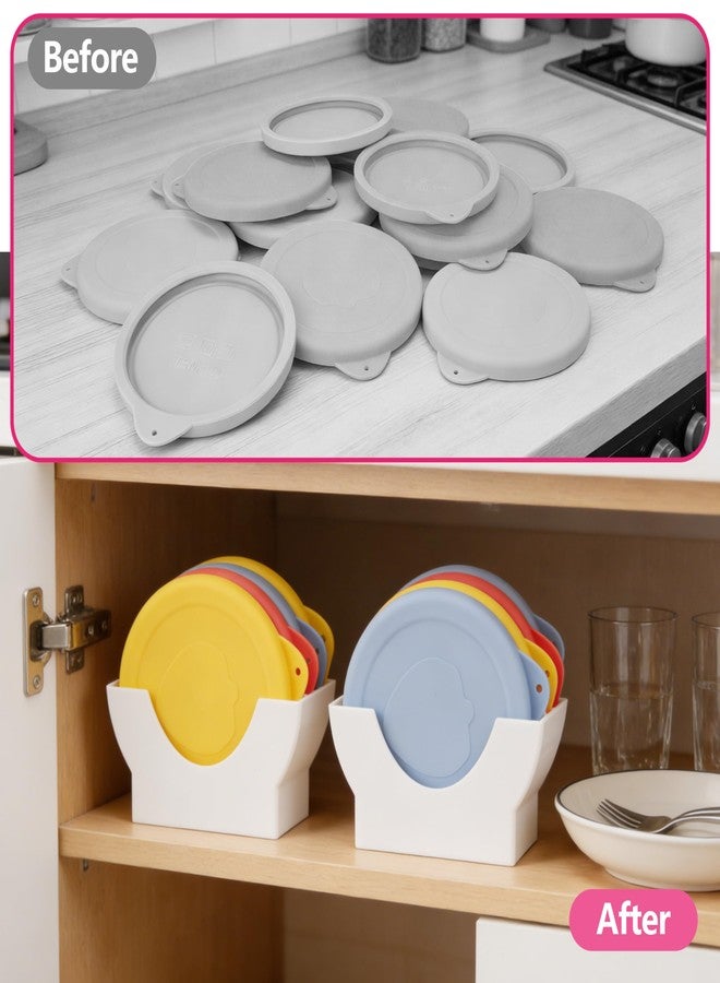LUVCOSY 100mm Silicone Lid for Weck Jars + Lid Organizer, LUVCOSY 8 Pack Food Grade Covers and 2 Pack Keeper Set, Reusable, Dishwasher Safe, Fits Models 738, 739, 740, 741, 742, 743, 745, 744, 748, 974 - Image 4