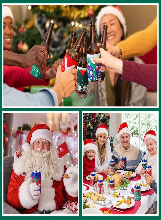 Potchen 36 Pcs Christmas Beer Can Cooler Sleeves 12 oz Colorful Insulated Neoprene Can Holders Bulk Xmas Holiday Soda Beer Drink Cover for Winter Christmas Party Decorations Supplies (Sweater) - Image 5