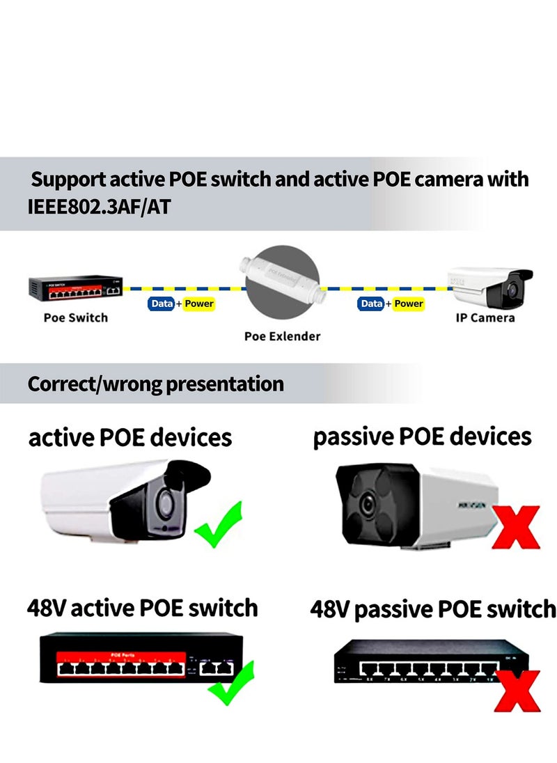 Generic - Outdoor Waterproof POE Extender, 48V Standard 10/100Mbps Network Repeater for Serial Port Monitoring, Plug and Play Power Signal Enhancer. - Image 1