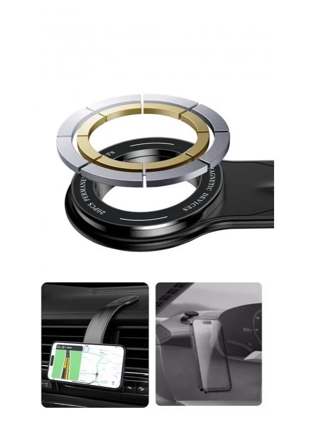 ديفون استاند جوال سيارة مغناطيس متنقل 【حامل الهاتف للسياره】تثبيت قوي وآمن  تصميم أنيق أسود - Image 2