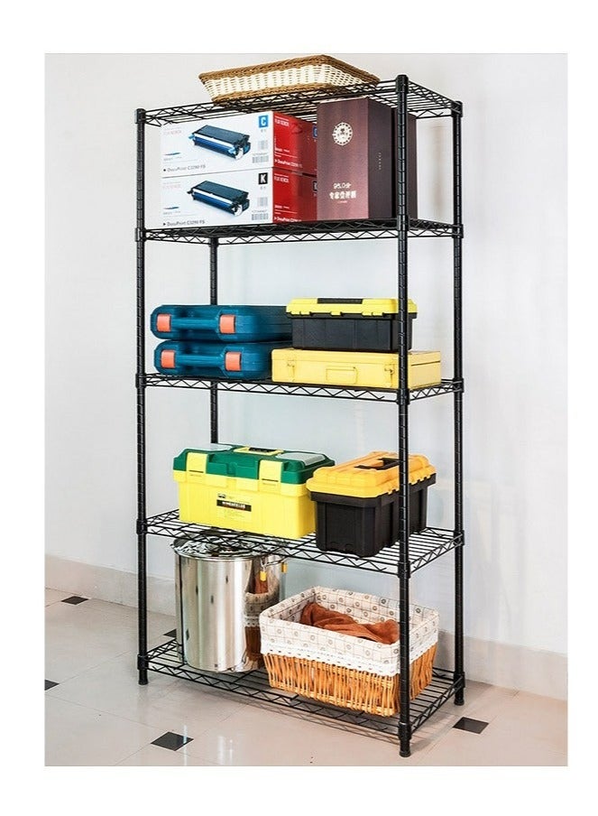 RollsTimi  5-Tier Wire Shelving Bathroom Storage, 5 Shelves Unit Metal Kitchen Storage Rack 150 x 55 x 30cm - Image 5