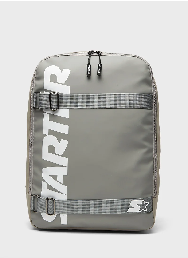 STARTER Starter Logo Print Backpack with Adjustable Straps