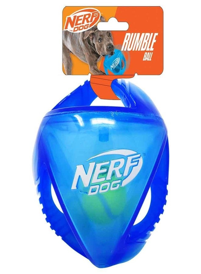 Nerf Dog 5.5in Translucent TPR Rumble Ball with Tri-Twist Handles -Blue - Image 1