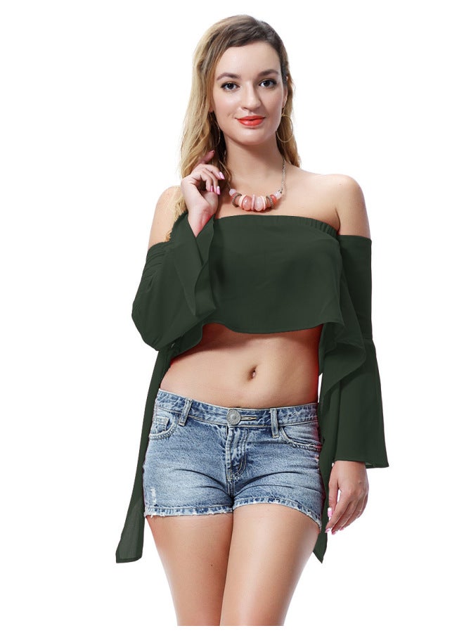 24 Color  European And American Women's Shoulder Collar Rubber Ribbon Women's T-shirt Ml550