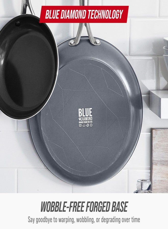 Blue Diamond Cookware Diamond Infused Ceramic Nonstick 8" Frying Pan Skillet, PFAS-Free, Dishwasher Safe, Oven Safe, Grey - Image 3