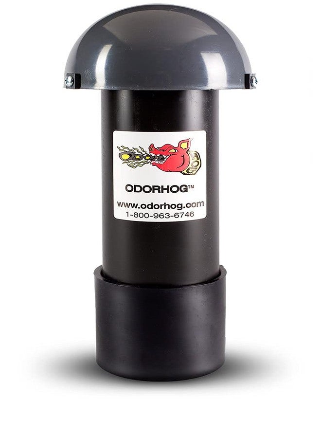 OdorHog Vent Stack Pipe Filter 4 Sizes, Black ABS with Mushroom Cap, Removes Outdoor Septic and Sewer Odors (3.0-inch) - Image 1