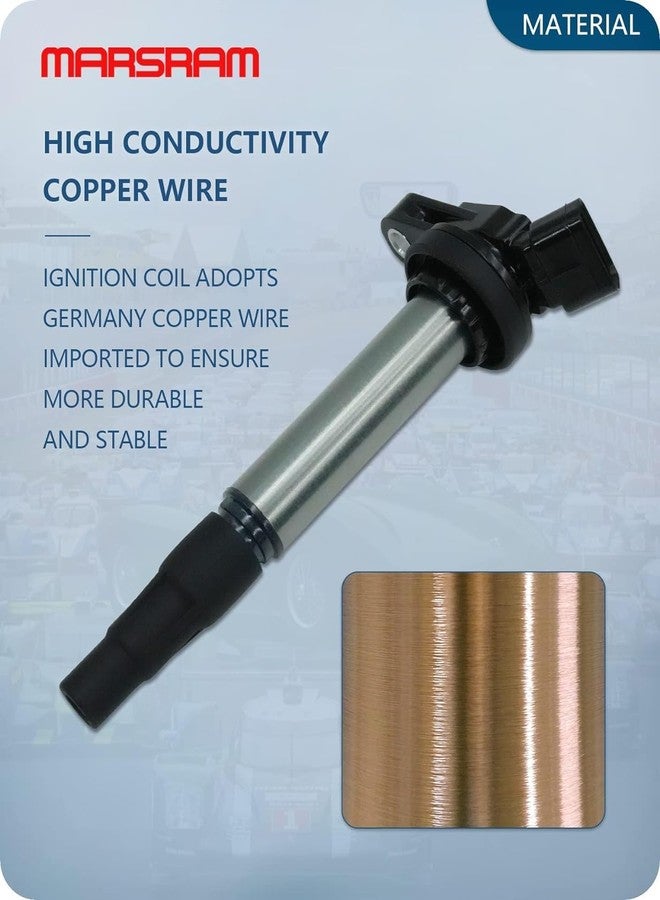 Marsram مجموعة ملفات إشعال Marsram UF596 وشمعات إشعال مزدوجة من الإيريديوم 4912 متوافقة مع سيارات تويوتا كورولا ماتريكس (2009-2014)، وبريوس (2010-2017)، ولكزس، وسيون IM XD، وبونتياك فايب (2011-2016) بمحرك 1.8 لتر رباعي الأسطوانات، طقم من 4 قطع، UF619 - Image 5