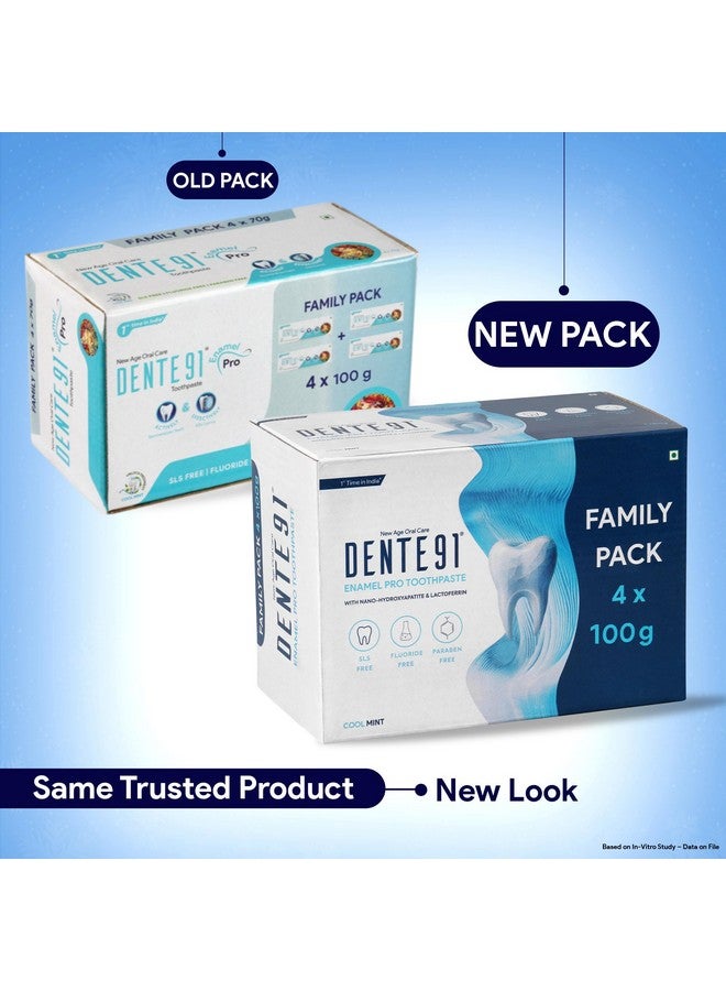 DENTE91 Cool Mint Toothpaste| Sensitivity Relief | Repairs Cavities | Fights Gum Disease | Reduces Bad Breath | Strengthens Enamel | Sls Free | Fluoride Free | Paraben Free | Pack Of 4, 4 X 100G  - Image 3