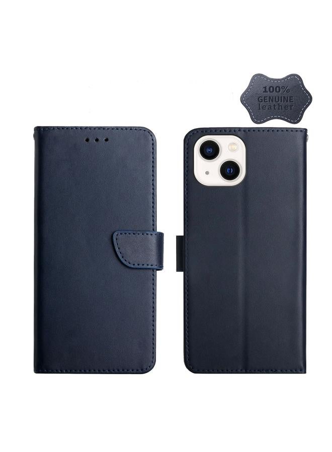 Zaboon Case For iPhone 13 mini Genuine Leather Fingerprint-proof Horizontal Flip Phone Case - Image 1